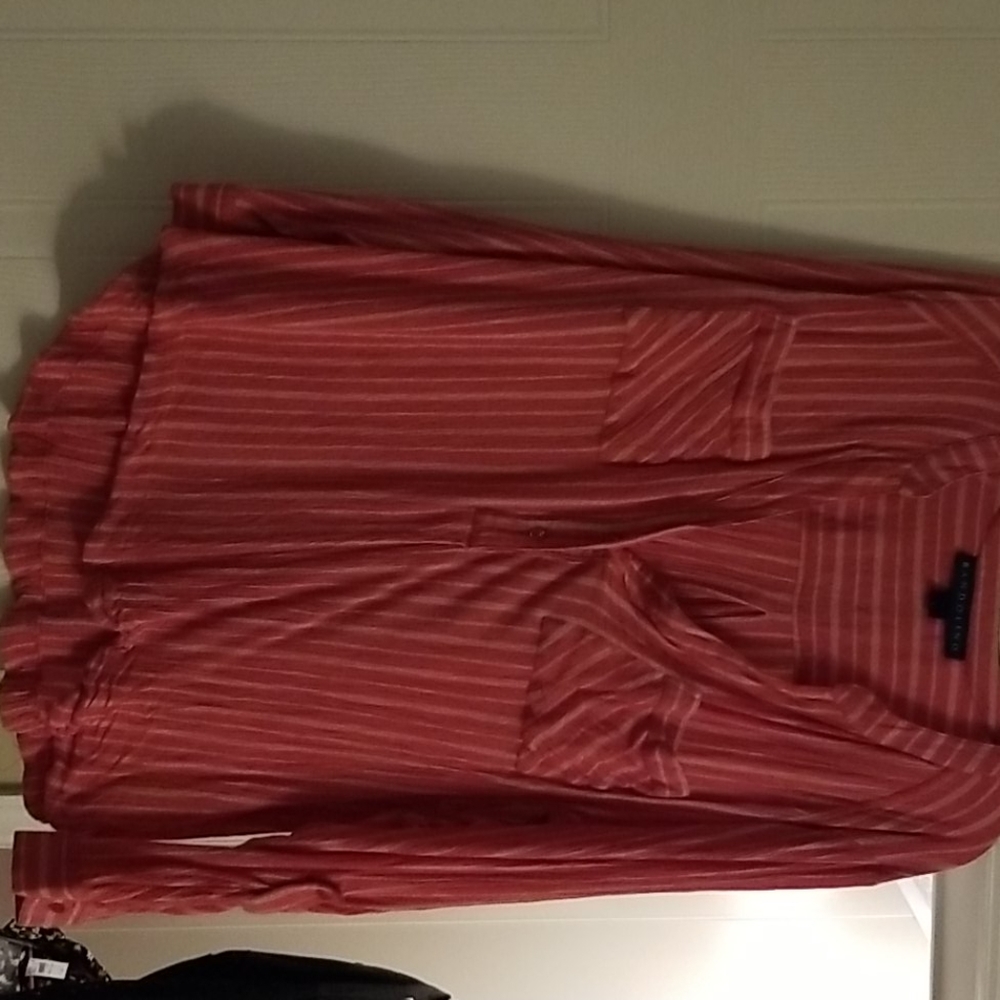 Red and white striped  blouse